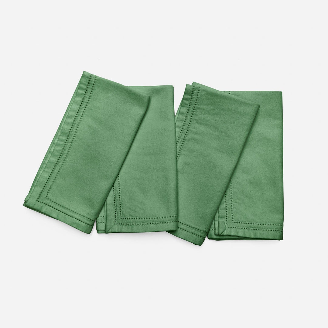 Betty Ivy Green Double Eyelet Napkin Cotton Canvas 20X20 Pack/4
