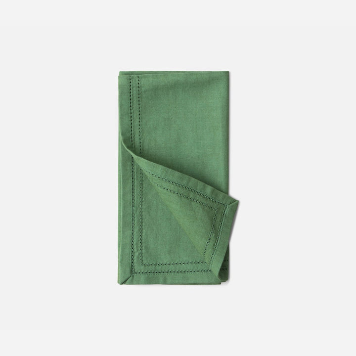 Betty Ivy Green Double Eyelet Napkin Cotton Canvas 20X20 Pack/4