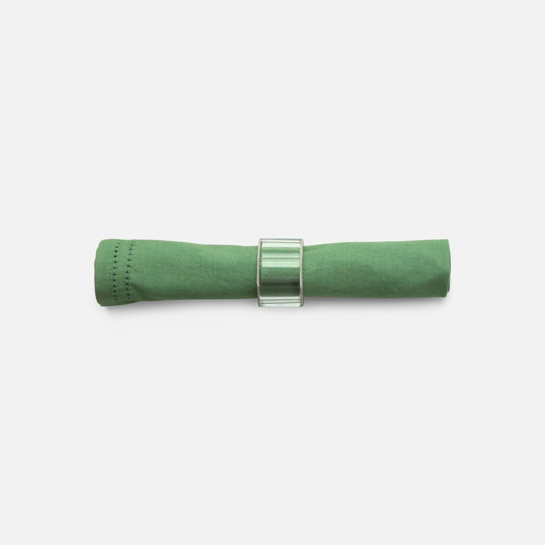 Betty Ivy Green Double Eyelet Napkin Cotton Canvas 20X20 Pack/4