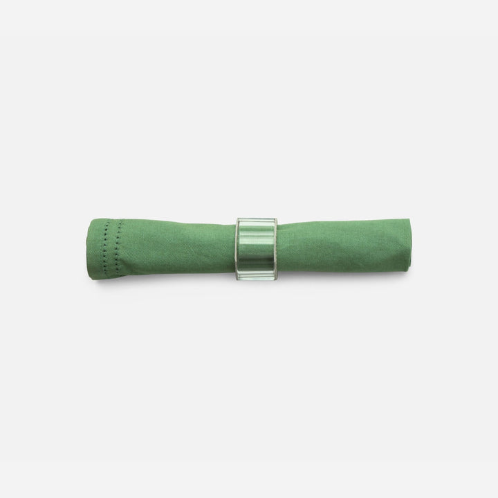 Betty Ivy Green Double Eyelet Napkin Cotton Canvas 20X20 Pack/4