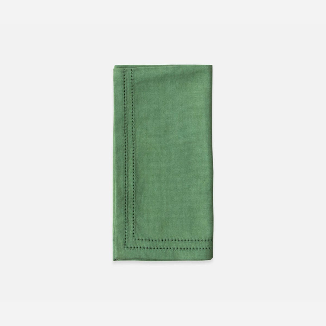 Betty Ivy Green Double Eyelet Napkin Cotton Canvas 20X20 Pack/4