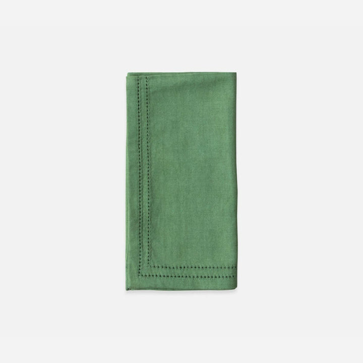 Betty Ivy Green Double Eyelet Napkin Cotton Canvas 20X20 Pack/4