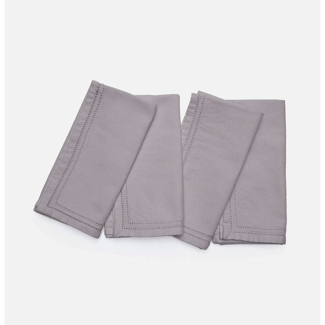 Betty Steel Gray Double Eyelet Napkin Cotton Canvas 20X20 Pack/4