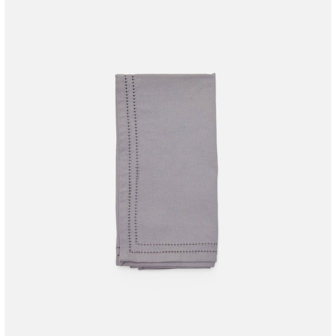 Betty Steel Gray Double Eyelet Napkin Cotton Canvas 20X20 Pack/4