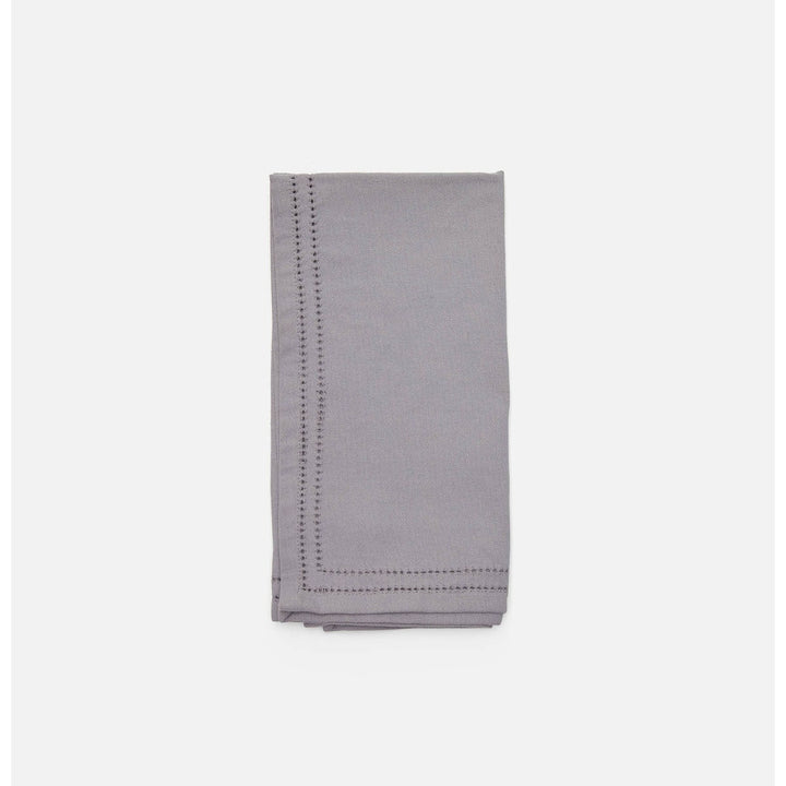 Betty Steel Gray Double Eyelet Napkin Cotton Canvas 20X20 Pack/4