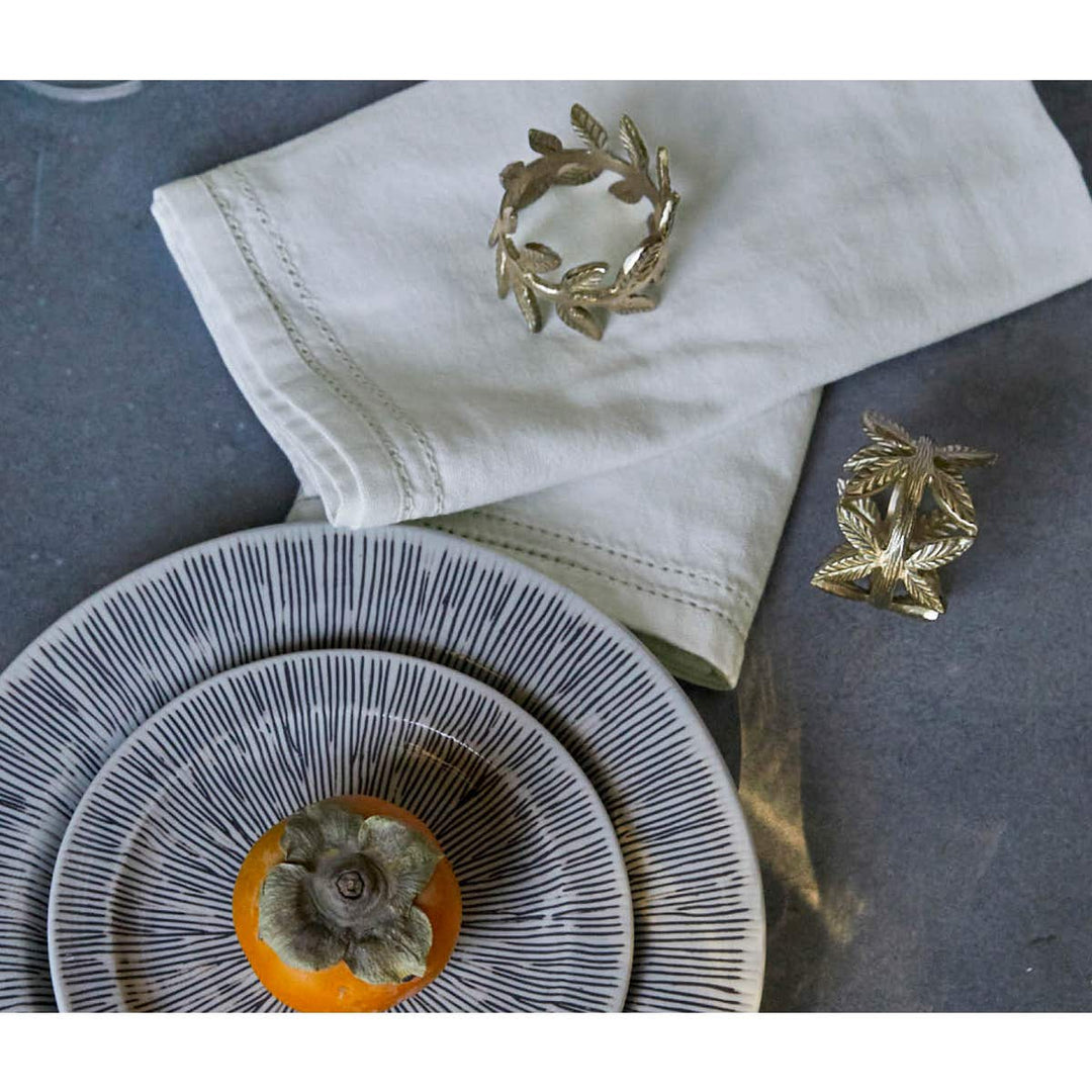 Betty Ivory Double Eyelet Napkin Cotton Canvas 20X20 Pack/4