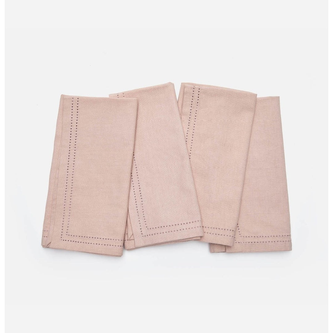 Betty Dusty Rose Double Eyelet Napkin Cotton Canvas 20X20 Pack/4