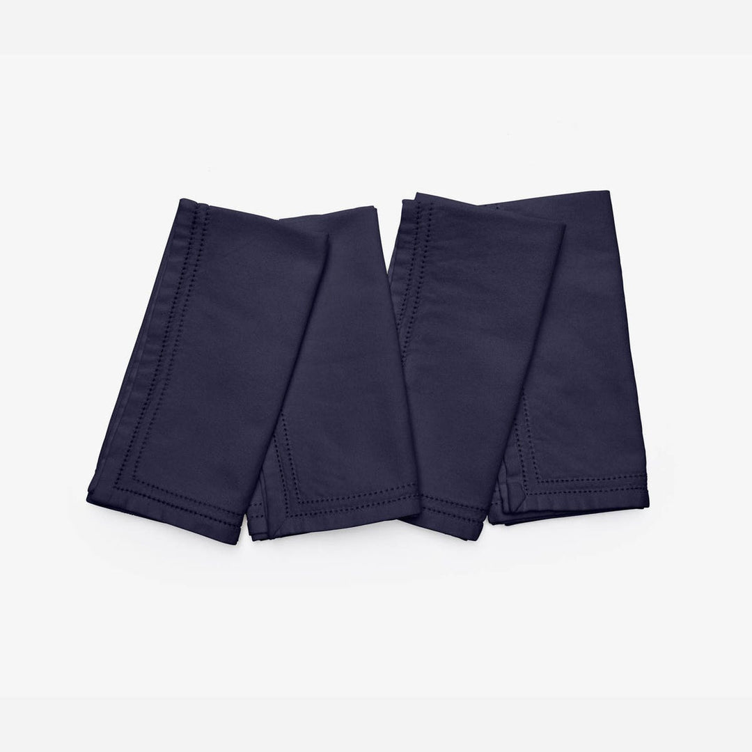 Betty Navy Double Eyelet Napkin Cotton Canvas 20X20 Pack/4