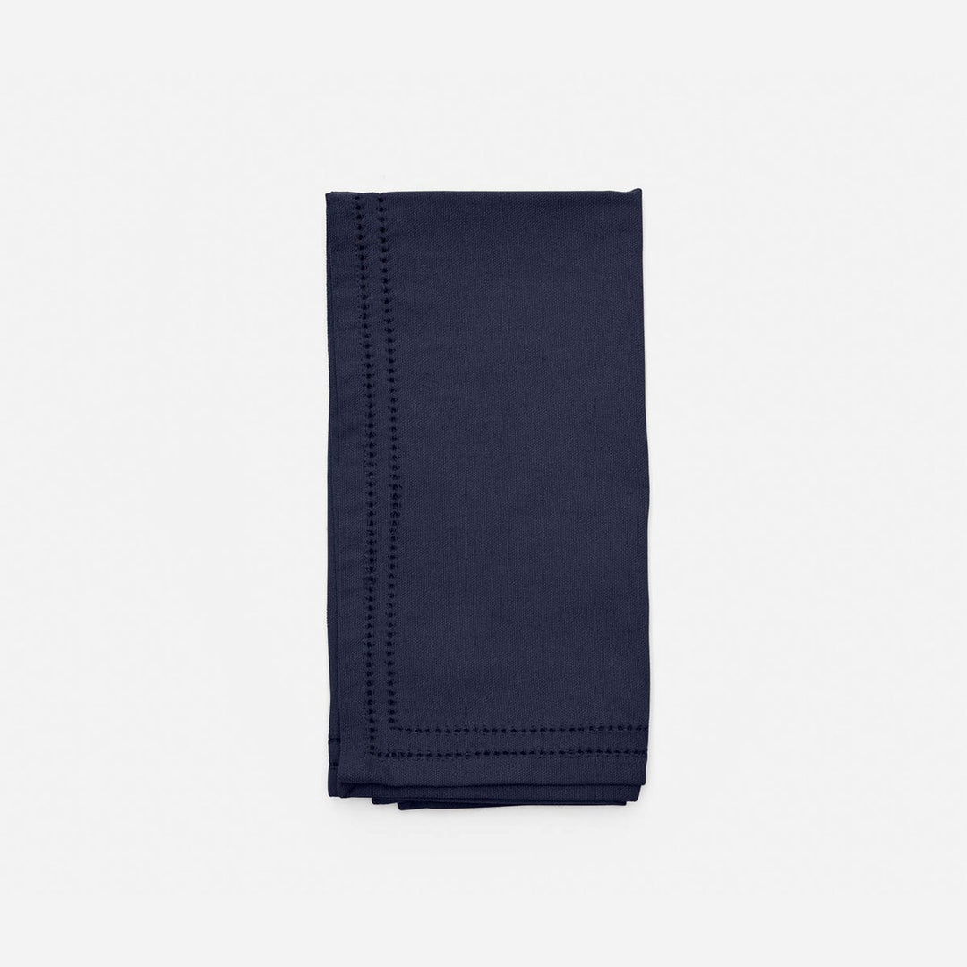 Betty Navy Double Eyelet Napkin Cotton Canvas 20X20 Pack/4