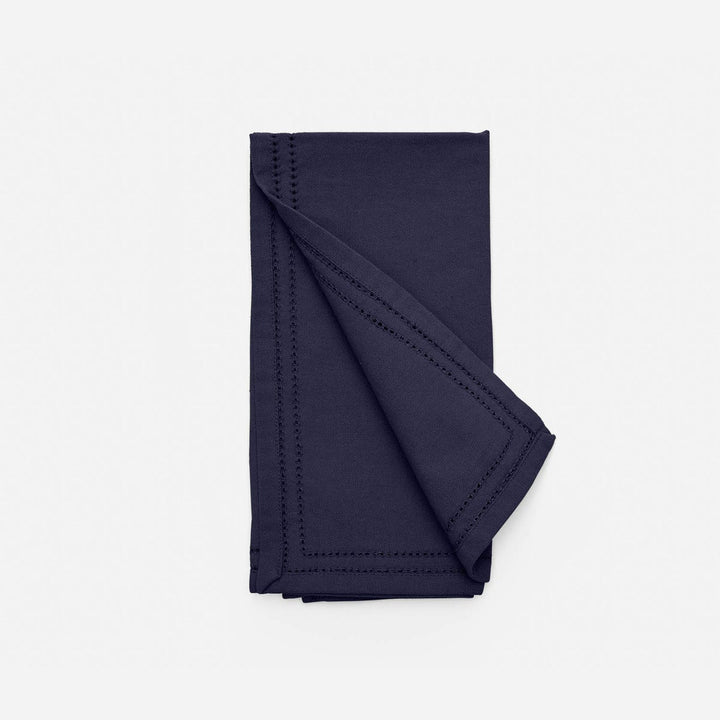 Betty Navy Double Eyelet Napkin Cotton Canvas 20X20 Pack/4
