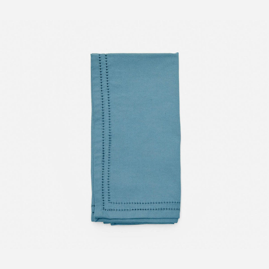 Betty Dusty Teal Double Eyelet Napkin Cottona Canvas 20X20 Pack/4