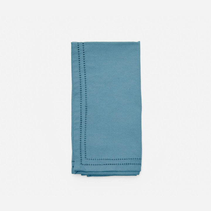 Betty Dusty Teal Double Eyelet Napkin Cottona Canvas 20X20 Pack/4