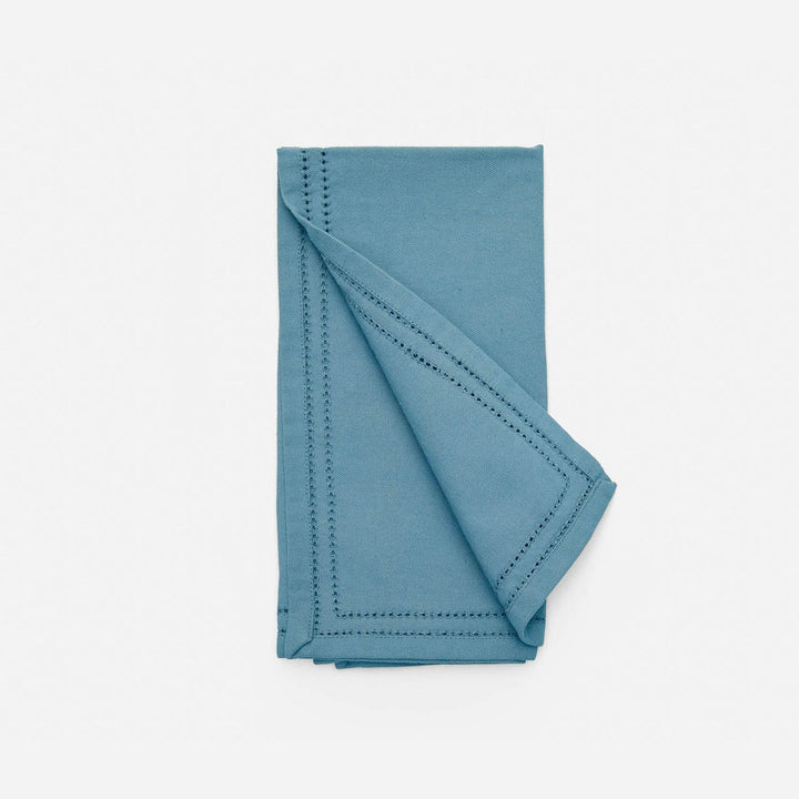 Betty Dusty Teal Double Eyelet Napkin Cottona Canvas 20X20 Pack/4