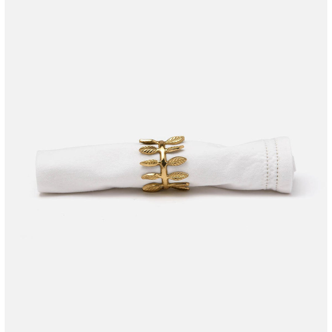 Emma Gold Napkin Ring Brass Boxed Set Of 4
