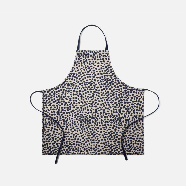 Felix Navy Dalmatian Print Cotton Jute Apron Adult Size