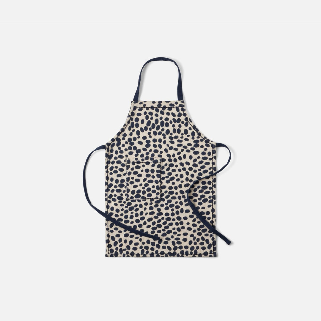 Felix Navy Dalmatian Print Cotton Jute Apron Child Size