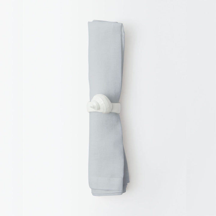 Johanna Stratus Gray Cocktail Napkin W/ Solid Hem 10X10 Pack/4
