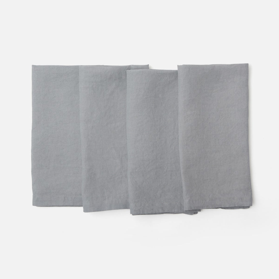 Johanna Stratus Gray Cocktail Napkin W/ Solid Hem 10X10 Pack/4