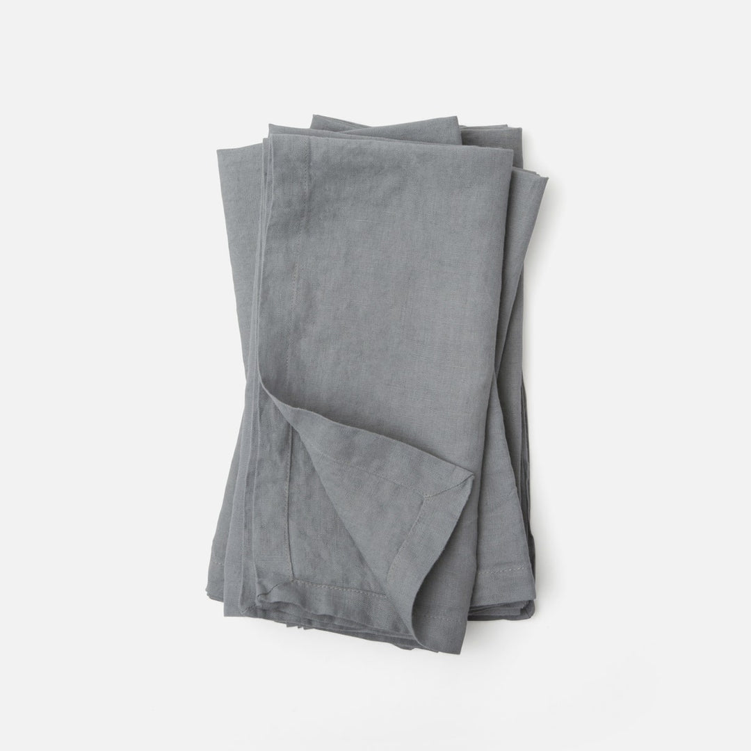 Johanna Stratus Gray Napkin W/ Solid Hem 22X22 Pack/4