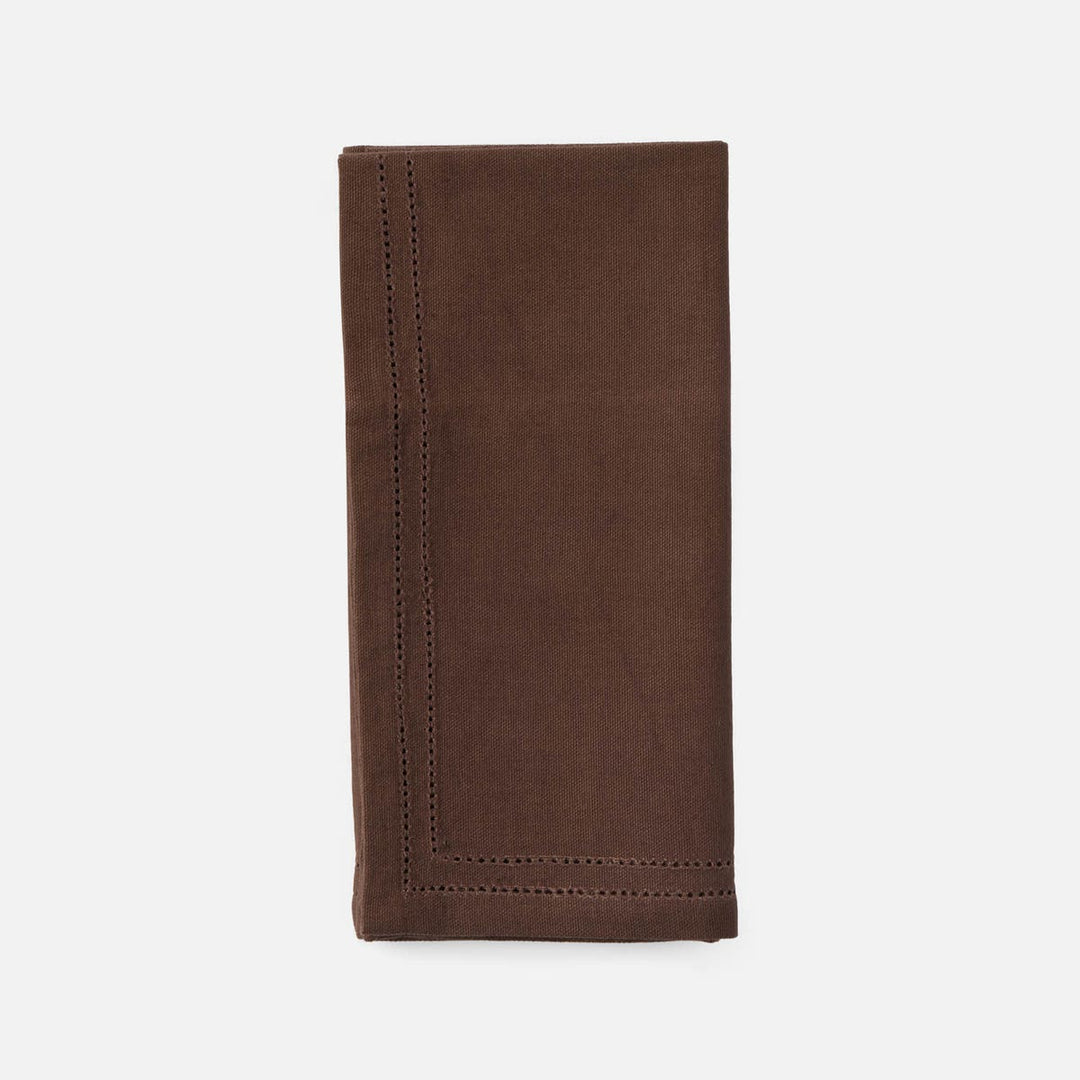 Betty Espresso Double Eyelet Napkin Cotton Canvas 20X20 Pack/4