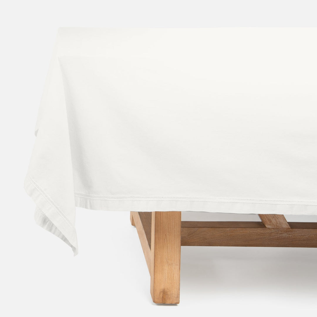 Betty Ivory Double Eyelet Tablecloth Cotton Canvas 78X108