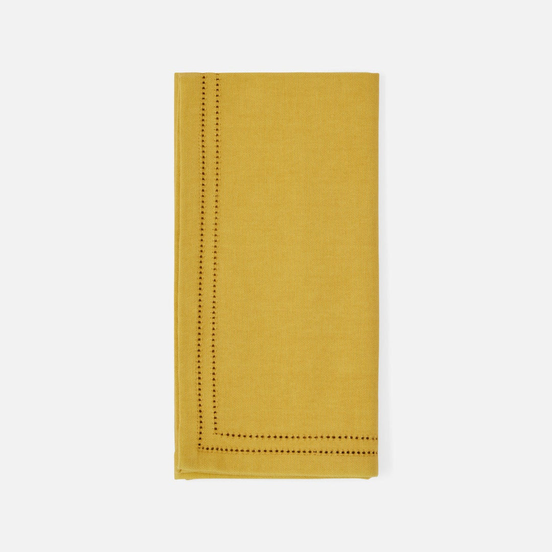 Betty Mustard Double Eyelet Napkin Cotton Canvas 20X20 Pack/4