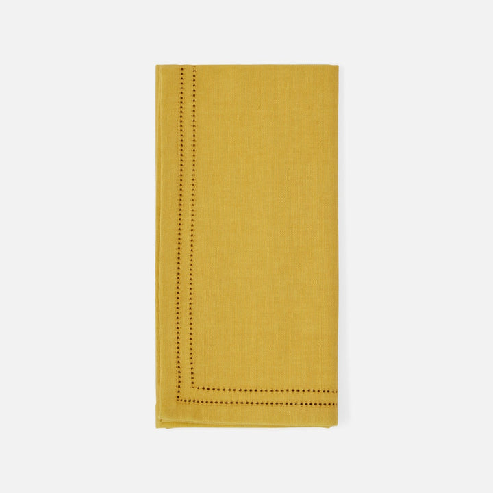 Betty Mustard Double Eyelet Napkin Cotton Canvas 20X20 Pack/4