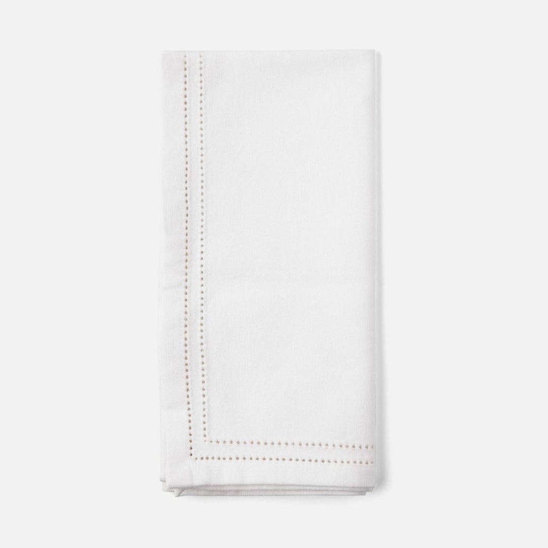 Betty White Double Eyelet Cocktail Napkin Cotton Canvas 10X10 Pack/4