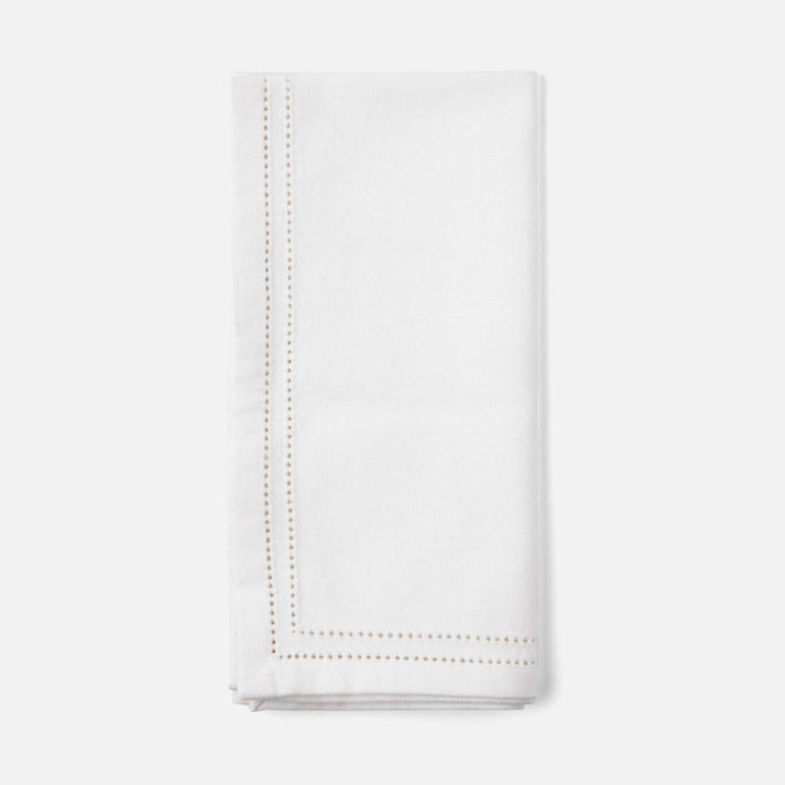 Betty White Double Eyelet Cocktail Napkin Cotton Canvas 10X10 Pack/4