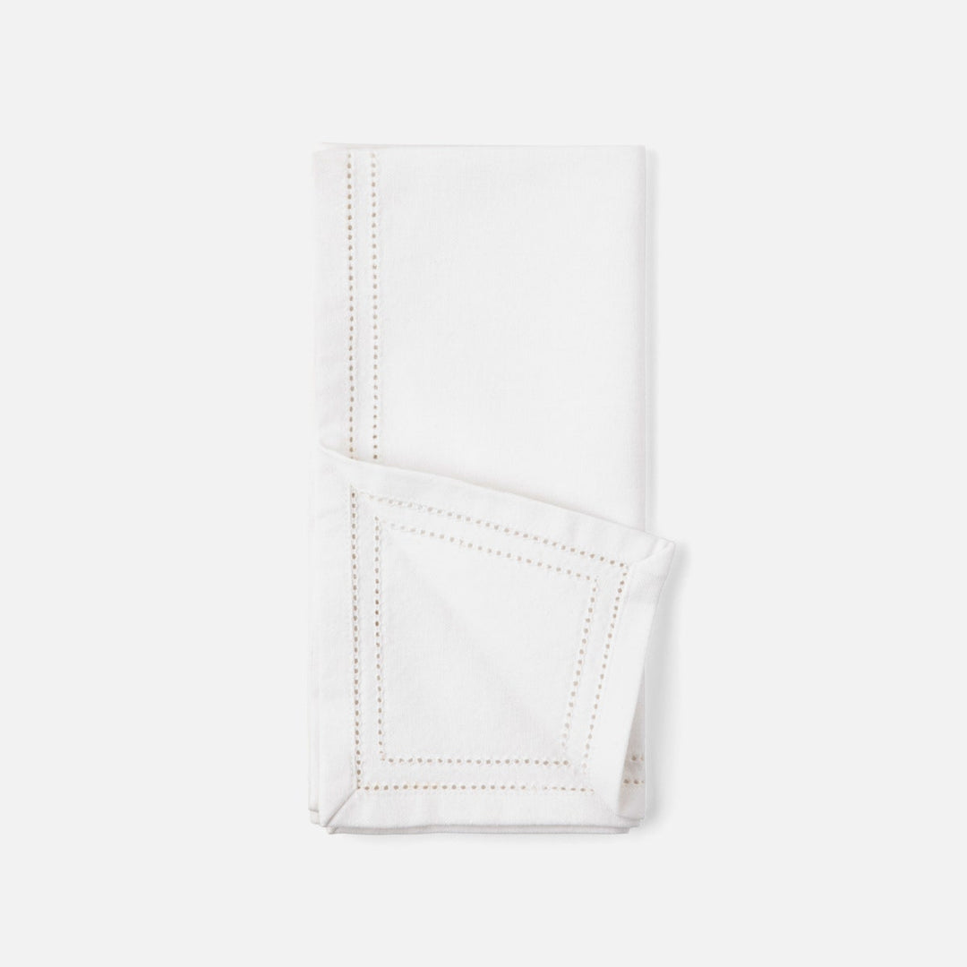 Betty White Double Eyelet Napkin Cotton Canvas 20X20 Pack/4