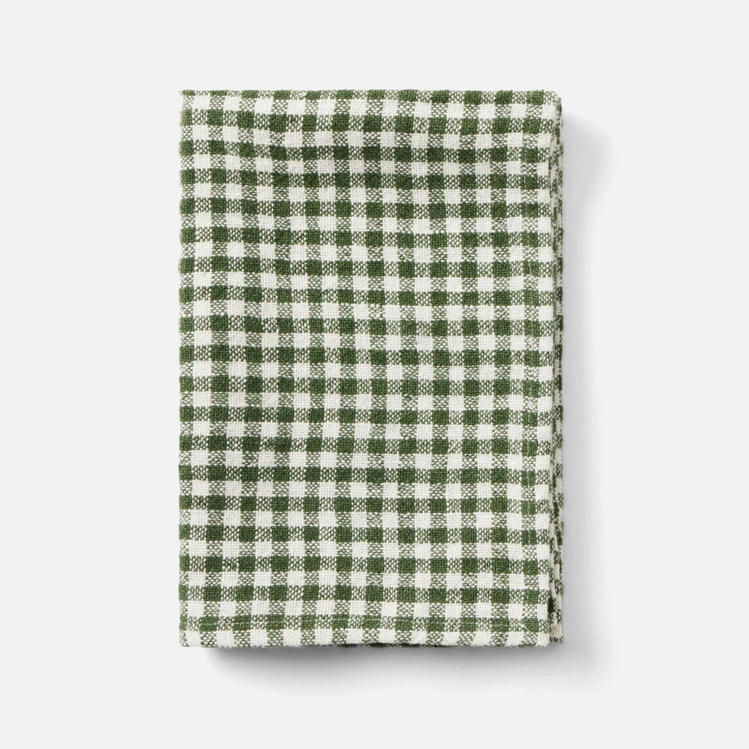 Blake Green/White Gingham Kitchen Towel Linen 20X28 Pack/2