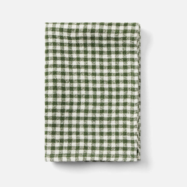 Blake Green/White Gingham Kitchen Towel Linen 20X28 Pack/2