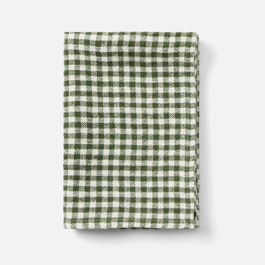 Blake Green/White Gingham Kitchen Towel Linen 20X28 Pack/2