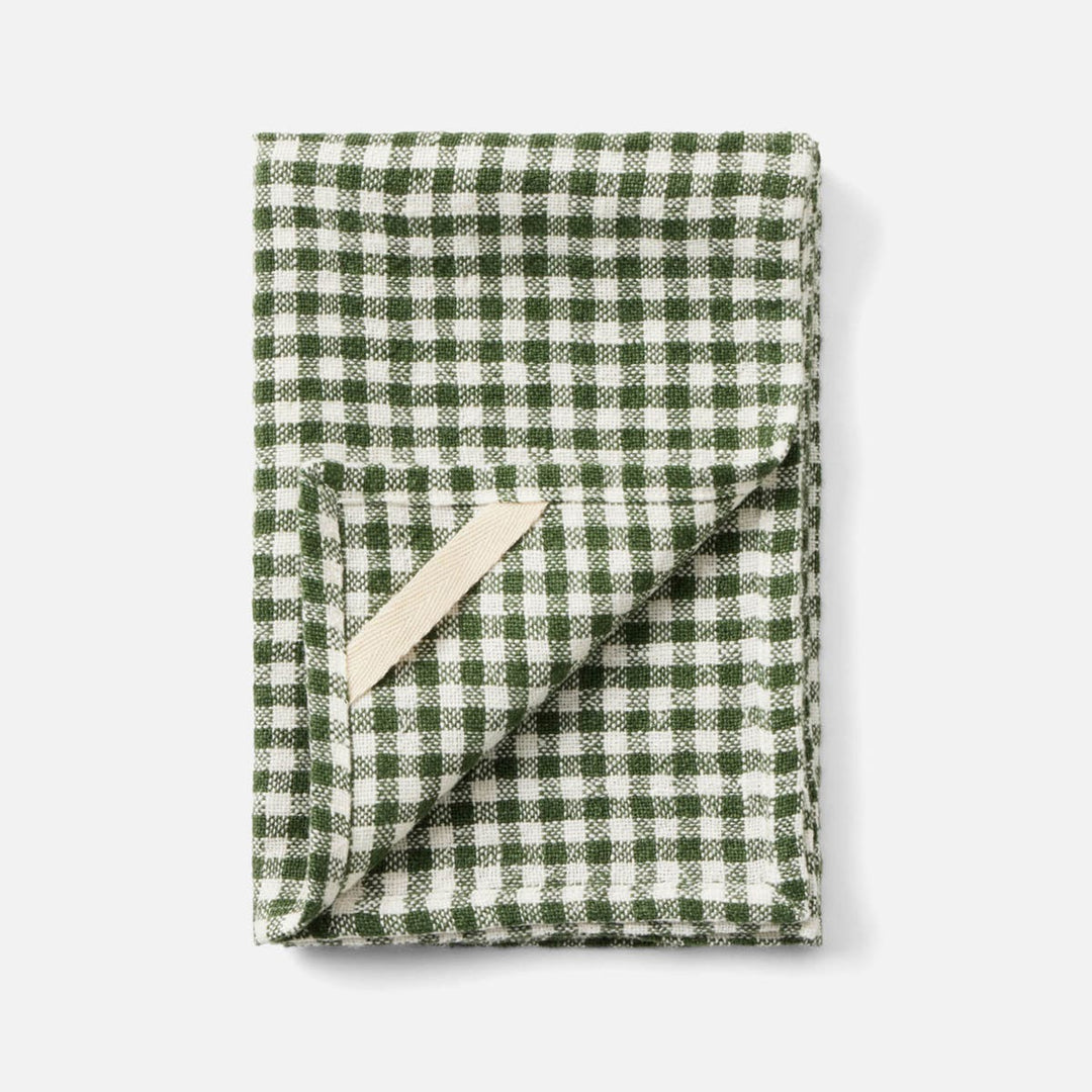 Blake Green/White Gingham Kitchen Towel Linen 20X28 Pack/2