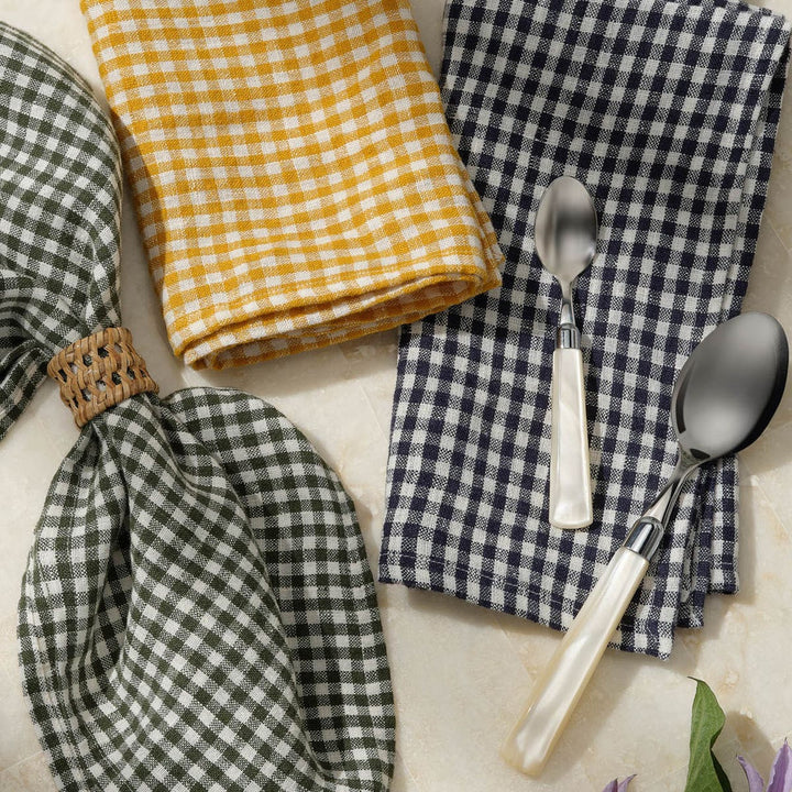 Blake Yellow/White Gingham Kitchen Towel Linen 20X28 Pack/2