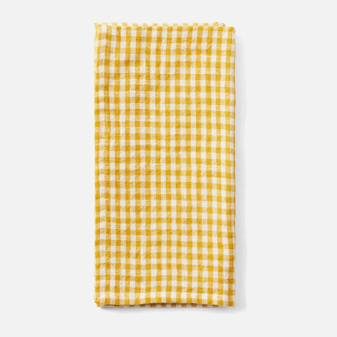 Blake Yellow/White Gingham Napkin 20X20 Pack/4