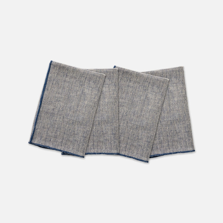 Derren Navy Kitchen Towel Linen 20"X28" Pack/2