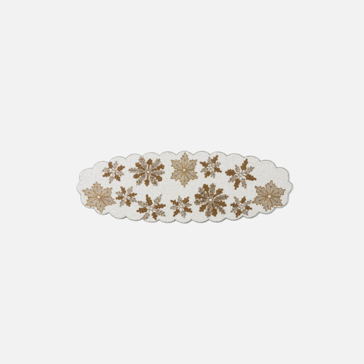 Elsa White Snowflake Table Runner Glass Beads 36X12