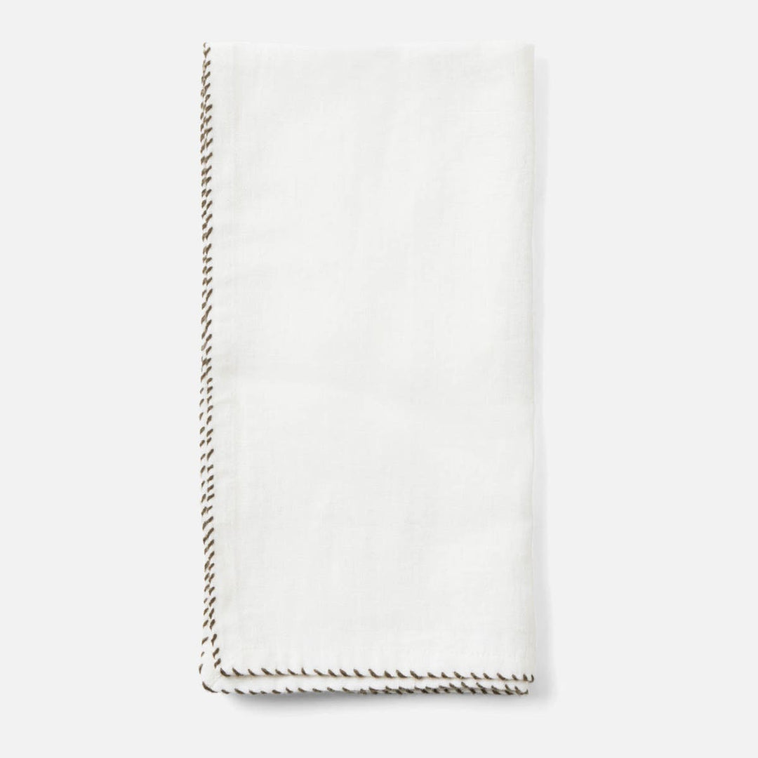Evelyn White Napkin Linen 20X20 Pack/4