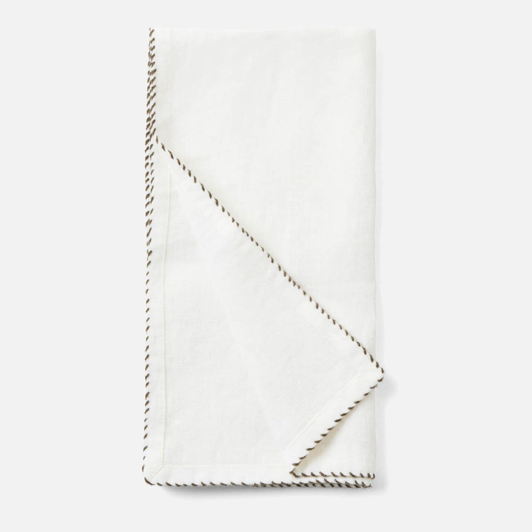 Evelyn White Napkin Linen 20X20 Pack/4