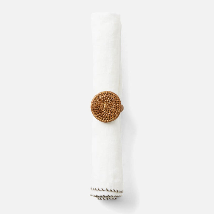 Evelyn White Napkin Linen 20X20 Pack/4
