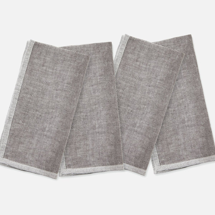 Gianna Gray/White Napkin Linen 20"X20" Pack/4