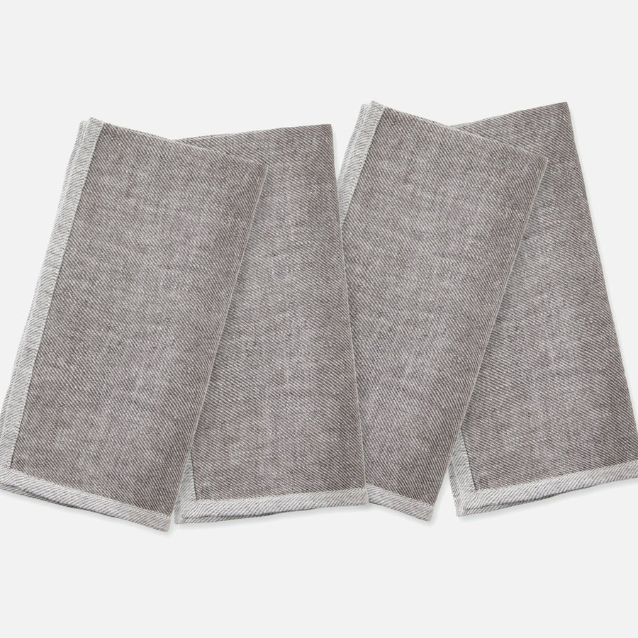 Gianna Gray/White Napkin Linen 20"X20" Pack/4