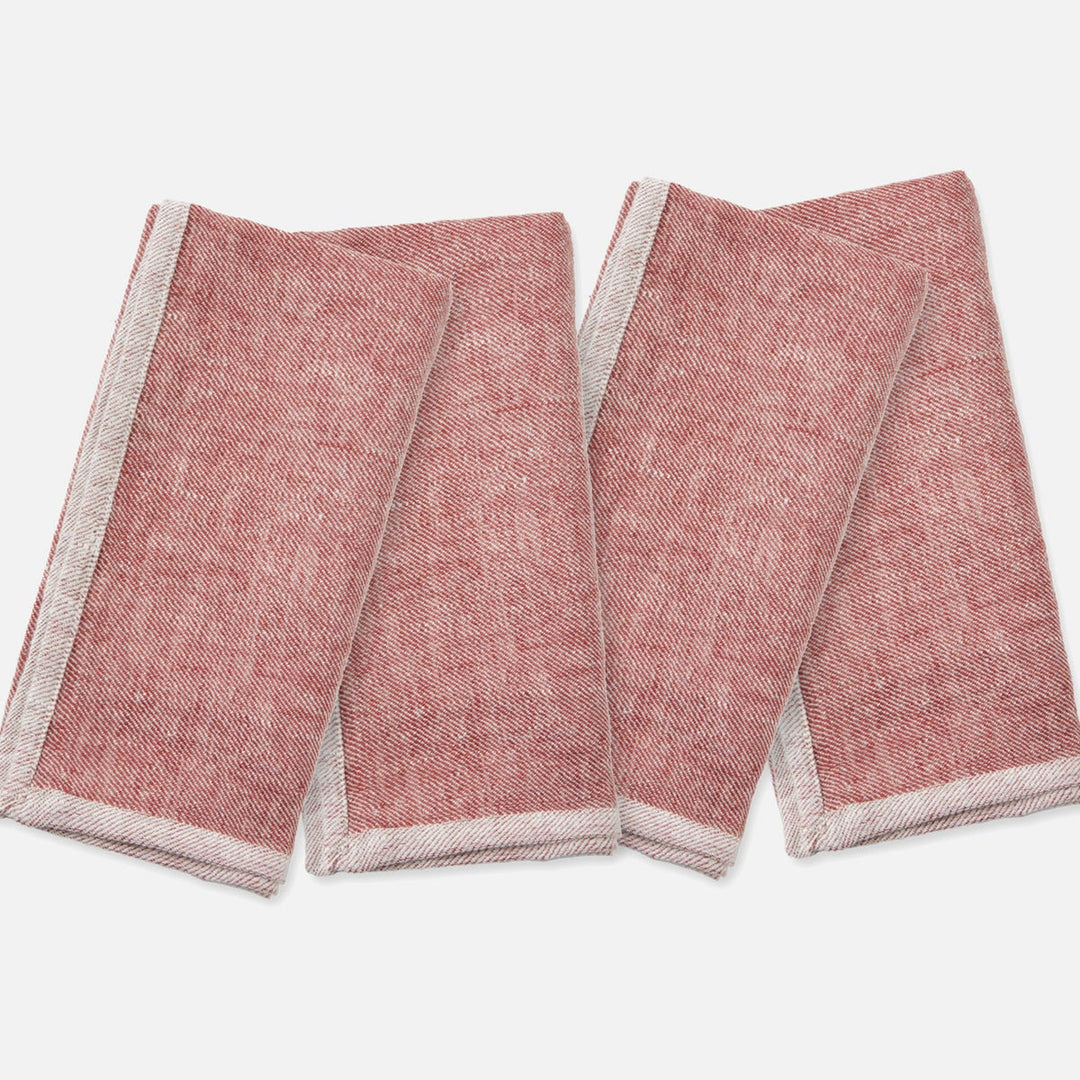 Gianna Maroon/White Napkin Linen 20"X20" Pack/4