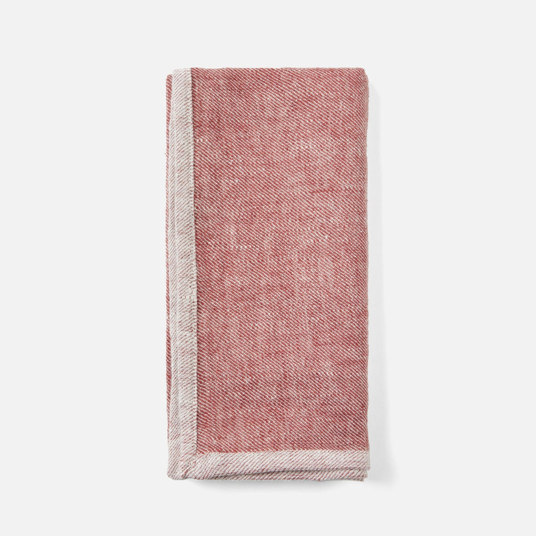 Gianna Maroon/White Napkin Linen 20"X20" Pack/4