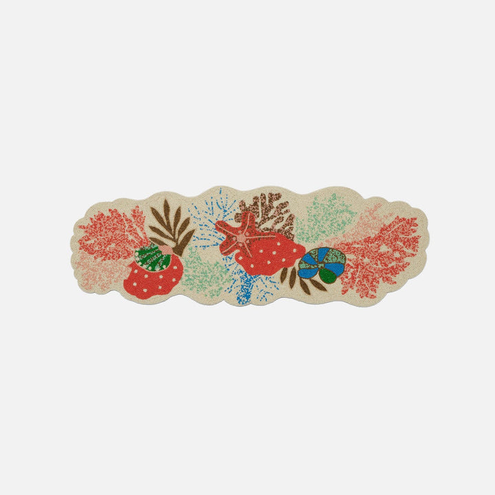 Alana Coral Mixed Sea Life Table Runner Glass Beads 36X12