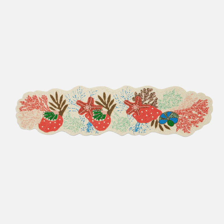 Alana Coral Mixed Sea Life Table Runner Glass Beads 48X12