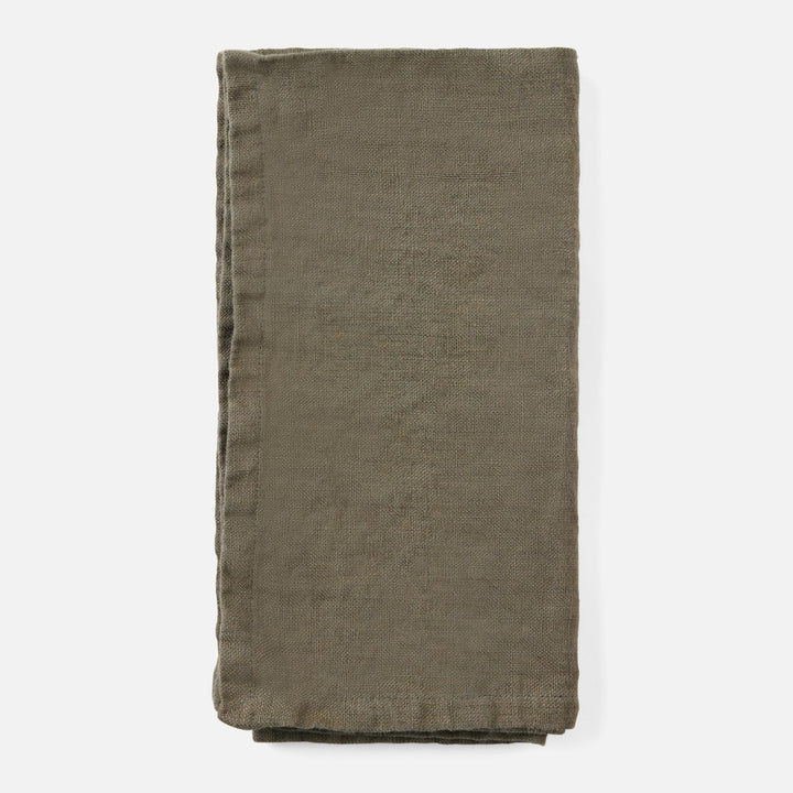 Montague Dark Olive Kitchen Towel Linen 20"X28" Pack/2