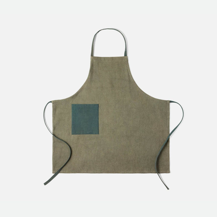 Myra Forest Green Cotton Jute Apron Adult Size