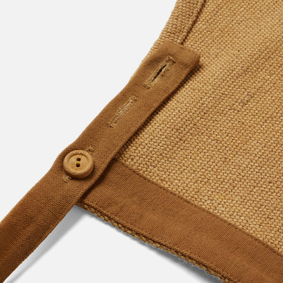 Myra Mustard Yellow Cotton Jute Apron Adult Size